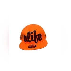 ALIFE Fitted‎ Felt Applique Hat 8 orange New Era RARE Vintage Cap